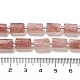 天然石ストロベリークォーツビーズ連売り  シードビーズで  多面カット  コラム  8.5~11x5.5~6.5mm  穴：1mm  約14~15個/連  7.48''（19センチメートル） G-N327-06-37-5
