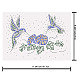 Colibri et fleur verre hotfix strass DIY-WH0303-012-2