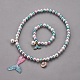 Conjuntos de pulseras y collares de perlas de imitación de plástico X-SJEW-JS01053-01-1