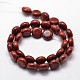 Flat Round Natural Red Jasper Beads Strands G-P104-03-2