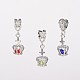 Alloy Glass Bead Large Hole European Dangle Charms MPDL-M039-M-1