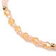 Graine de verre et bracelet extensible en perles acryliques bicône BJEW-JB09429-4