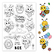 GLOBLELAND Happy Birthday Clear Stamps Bees Honey Honeycomb Silicone Clear Stamp Seals for Cards Making DIY Scrapbooking Photo Journal Album Decoration DIY-WH0167-56-851-1