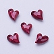 Acryl-Anhänger, Nachahmung Perlen, Herz, facettiert, braun, 11x9x4 mm, Bohrung: 0.5 mm
