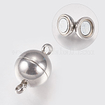 304 Stainless Steel Magnetic Clasps, Stainless Steel Color, 13.5x8mm, Hole: 1mm