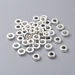 Tibetan versilberte Perlen, bleifrei und cadmiumfrei und nickelfrei, Donut, silberfarben plattiert, 6x2 mm, Loch: 2.5 mm.