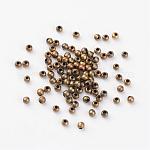 Perles séparateurs en fer, sans nickel, ronde, couleur de bronze antique, environ 3.2 mm de diamètre, épaisseur de 3mm, Trou: 1.2mm