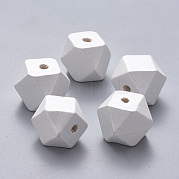 Расписные бусы из натурального дерева WOOD-Q040-020C-B03