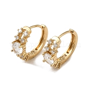 Серьги-кольца из латуни с микропаве из кубического циркония EJEW-L271-22KCG-03