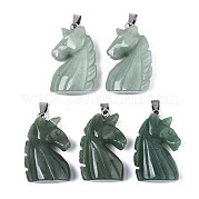 Резные подвески из натурального зеленого авантюрина G-N0327-002I