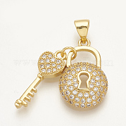 Латунные микро проложить кубического циркония подвески ZIRC-S061-59G
