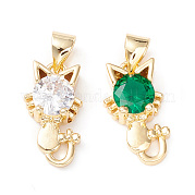 Латунные микро проложить кубического циркония подвески KK-D067-10G-01-RS