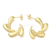 Серьги-гвоздики из латуни в форме капли с покрытием стойки EJEW-L097-10G