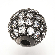 Латунные микро проложить кубического циркония бусы ZIRC-Q013-12mm-142B