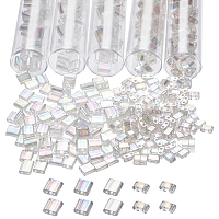 Glass Bugle Beads, Silver Lined, Gold, 1.8~2.2x1.8~2mm, Hole: 0.8~0.9mm,  about 15000pcs/pound