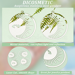 201 pendentifs en filigrane d'acier inoxydable&nbsp;STAS-DC0010-89