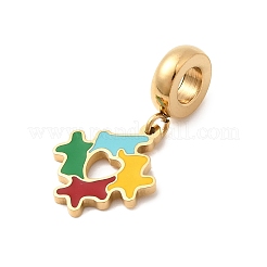 304 Edelstahl bunte Emaille europäischen Anhänger Charms&nbsp;STAS-D153-01A-G