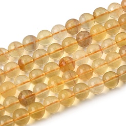 Natürliche gelbe Fluorit Perlen Stränge&nbsp;G-F799-B03-6mm