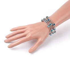 Bracciali avvolgenti in vetro placcato&nbsp;BJEW-JB04018-04