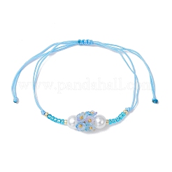 Braccialetti di perline intrecciate con cordino di nylon regolabile&nbsp;BJEW-MZ00170-06