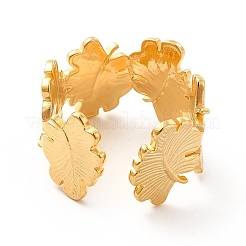Bague ouverte en acier inoxydable 304 avec placage ionique (IP) pour femme&nbsp;RJEW-F131-13G