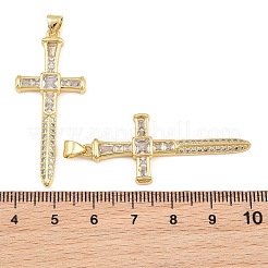 Pendentifs en laiton zircon cubique transparent&nbsp;CU-CBADC6C-03G