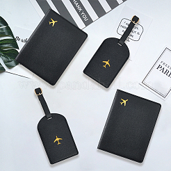 Ensembles d'étiquettes de bagages et de couvertures de passeport en cuir PU&nbsp;FIND-CL0001-81A