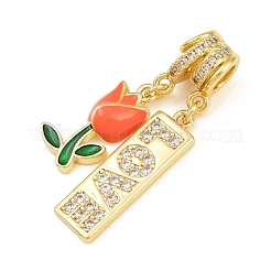Colgante micropavé cubic zirconia de latón&nbsp;CU-CBAD306-13G