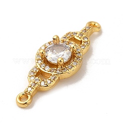 Charms connettore in ottone placcato cremagliera con micro pavé di zirconi chiari&nbsp;KK-K377-27G