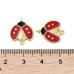 Gestellbeschichtung Messing Emaille Marienkäfer Verbindungsstück Charms&nbsp;KK-E102-26G
