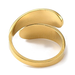 Bague ouverte en acier inoxydable 304 avec placage ionique (IP) pour femme&nbsp;RJEW-F166-14G-01