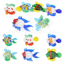 6pcs 6 Arten handgemachte Bunte Malerei-Anhänger&nbsp;LAMP-TA0002-46