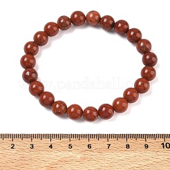 Braccialetti elasticizzati con perline rotonde in diaspro rosso naturale&nbsp;GG-CBA12F1-02A-02