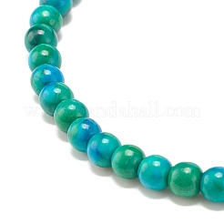 Pulsera elástica con cuentas redondas de jade blanco natural (teñido) de 4.5 mm&nbsp;BJEW-JB07588-03