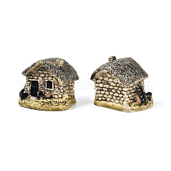 Decoraciones de exhibición de casas de piedra de imitación de resina&nbsp;DJEW-WH0015-171J