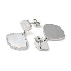 Muschelförmige Ohrstecker aus 304 Edelstahl&nbsp;EJEW-L283-039P