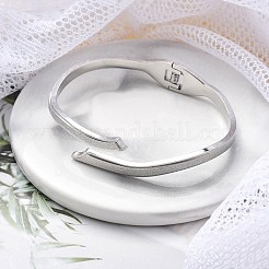 Brazaletes con bisagras de acero inoxidable 304 para mujer&nbsp;BJEW-A011-22P