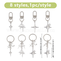 8 pendentif décoratif en alliage et porte-clés&nbsp;HJEW-DC00064