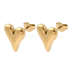 Boucles d'oreilles à tige en forme de cœur en acier inoxydable 304&nbsp;EJEW-F398-01G