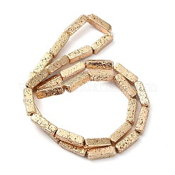 Fili di perle di roccia lavica naturale elettrodeposta&nbsp;G-I360-K03-02