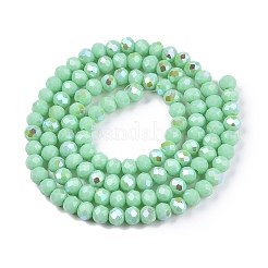 Chapelets de perles en verre opaque de couleur unie&nbsp;EGLA-A044-P4mm-L14