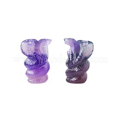 Figurines de serpent de guérison sculptées en améthyste naturelle&nbsp;PW-WG46261-01