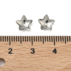 Nicht anlaufende 5-blättrige Blume glatte Oberfläche 304 Edelstahl Perlenkappen&nbsp;X-STAS-R065-56