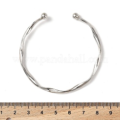 Bracelets manchette en alliage ondulé&nbsp;BJEW-L701-04P