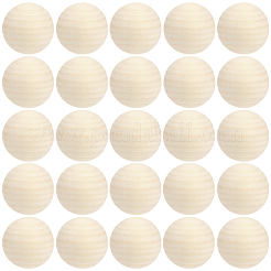 25 boule ronde en bois naturel&nbsp;WOOD-PA0001-84B
