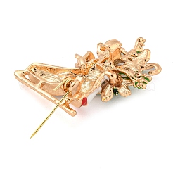 Alliage de zinc doré sur le thème de Noël avec broches en strass&nbsp;JEWB-B018-01G-09
