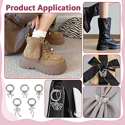 10 breloque pour chaussures en alliage avec nœud papillon&nbsp;HJEW-GO00251