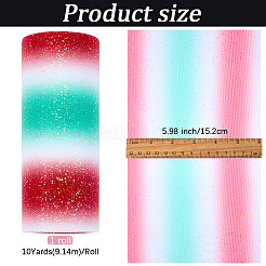 Rouleau de tulle scintillant en tissu polyester arc-en-ciel&nbsp;OCOR-WH20006-55D