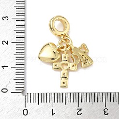 Messing mikro pflastern klare kubik zirkonia europäische baumeln charme&nbsp;KK-K368-33G