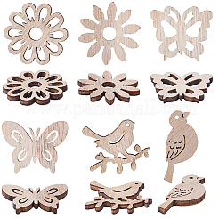 150 Stück Anhänger & Perlen & Cabochons aus ungefärbtem Holz&nbsp;WOOD-SP0001-74